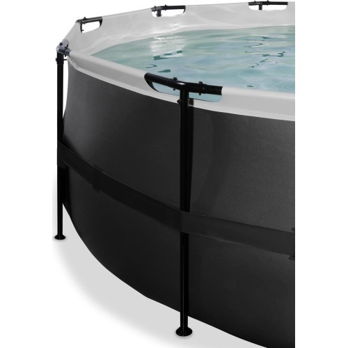 Каркасный бассейн EXIT Black Leather ø427x122 см с фильтр-насосом, чёрный