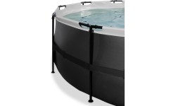 Каркасный бассейн EXIT Black Leather ø427x122 см с фильтр-насосом, чёрный
