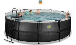 Каркасный бассейн EXIT Black Leather ø427x122 см с фильтр-насосом, чёрный