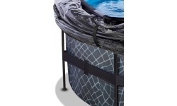 Бассейн EXIT Stone ø450x122 см с куполом и песочным фильтр-насосом, серый