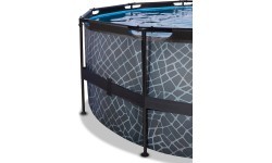 EXIT Stone pool ø450x122cm with sand filter pump - grey