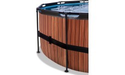 EXIT Wood pool ø450x122cm with filter pump - brown