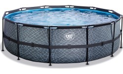 EXIT Stone pool ø450x122cm with filter pump - grey