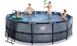 Бассейн EXIT под камень ø450x122 см с фильтр-насосом – серый