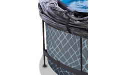 EXIT Stone pool ø360x122cm with dome and sand filter and heat pump - grey