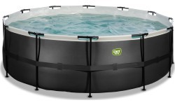 Бассейн EXIT Black Leather ø427x122 см с песочным фильтр-насосом – чёрный