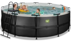 Бассейн EXIT Black Leather ø427x122 см с песочным фильтр-насосом – чёрный
