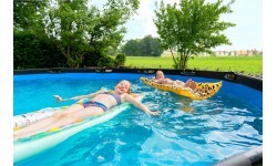 EXIT Black Leather pool ø488x122cm with filter pump - black