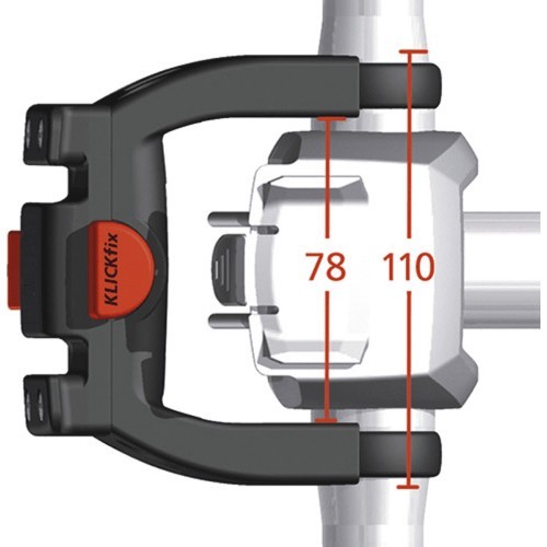 KlickFix basket holder 22-31.8mm for e-bikes