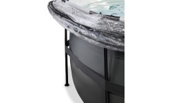 EXIT Black Leather baseinas ø427x122 cm su smėlio filtro siurbliu ir kupolu, juodas