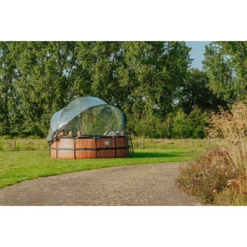 EXIT Black Leather baseinas ø427x122 cm su smėlio filtro siurbliu ir kupolu, juodas