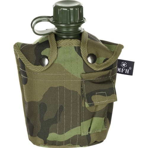 Пластиковая фляга с чехлом MFH M 95 CZ Camo, 1 л