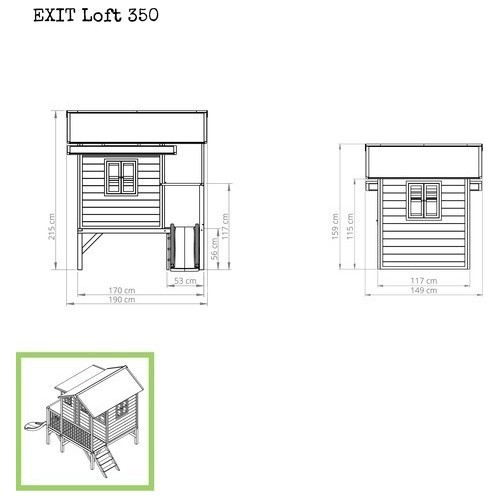 EXIT Loft 350 medinis žaidimų namelis – natūralus