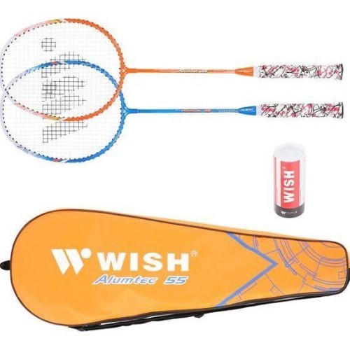ALUMTEC 55K BADMINTON ROCKET SET + 3 PIECES SHUTTLECOCKS WISH