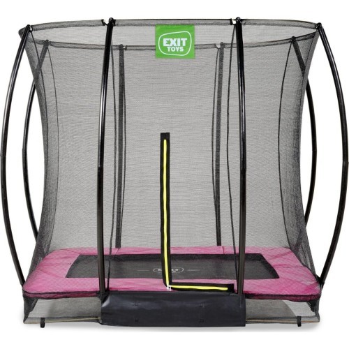 Встраиваемый батут EXIT Silhouette 153x214 см с защитной сеткой – розовый