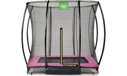 Встраиваемый батут EXIT Silhouette 153x214 см с защитной сеткой – розовый