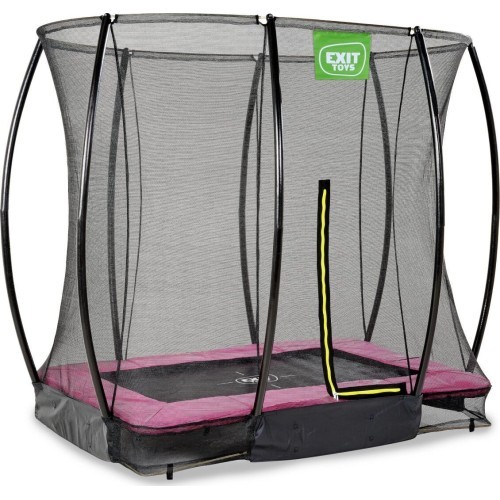Встраиваемый батут EXIT Silhouette 153x214 см с защитной сеткой – розовый