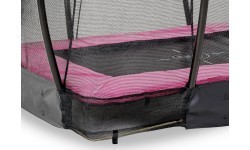 Встраиваемый батут EXIT Silhouette 153x214 см с защитной сеткой – розовый