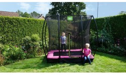 EXIT Silhouette ground trampoline 153x214cm with safety net - pink