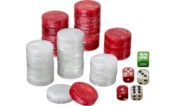 Philos Backgammon Playing Pieces Set L 34 mm r/w