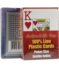 Lion pokerio kortos, viengubos, 100% plastikas