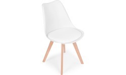 Zestaw 4 krzeseł do salonu jadalni z poduszką Białe ModernHome