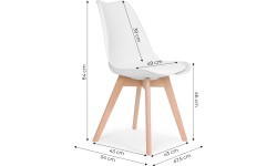 Комплект из 4 стульев для гостиной и столовой с подушкой белые ModernHome