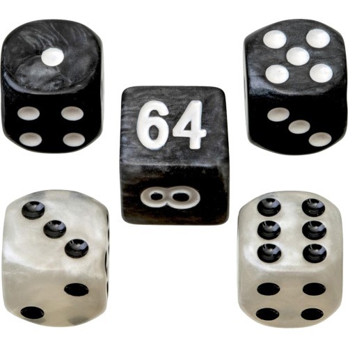 Philos Backgammon Playing Pieces Set L 34 mm b/w