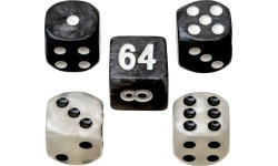 Philos Backgammon Playing Pieces Set L 34 mm b/w
