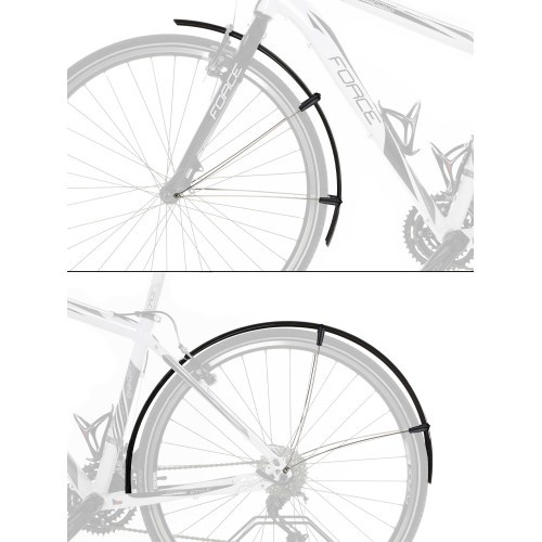Комплект крыльев FORCE 36 Aluflex Road 28", 36мм (чёрные)