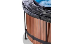 Medinis baseinas EXIT ø360x122 cm su kupolu ir smėlio filtro siurbliu - rudas