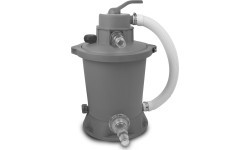 Деревянный бассейн EXIT ø360x122 см с куполом и песочным фильтр-насосом - коричневый