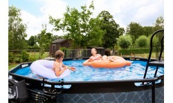 EXIT Wood pool ø360x122cm with filter pump - brown
