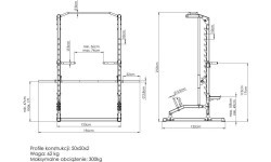 Smith machine with pull-up bar and dip handrails MS-U105 2.0 - Marbo Sport