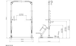 Полурама Marbo Sport MS-U115 2.0 (турник со стойками и поручнями + рукоятка landmine)