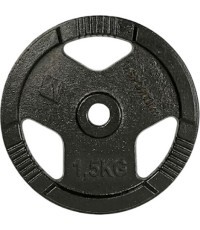 Чугунный диск для штанги inSPORTline Hamerton, черный, 1,25 кг, 30 мм