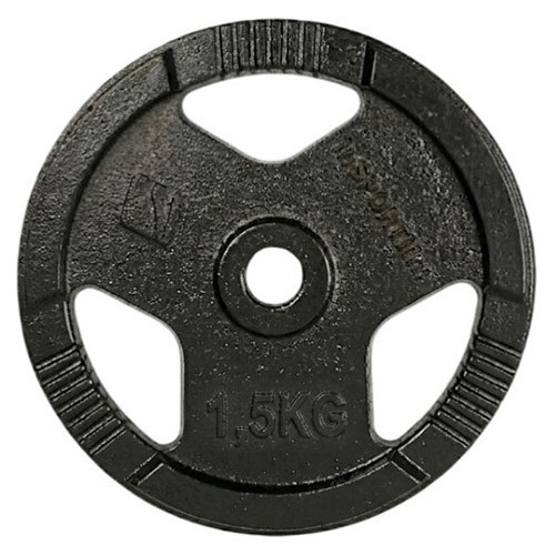 Ketaus svorio diskas inSPORTline Hamerton, juodas, 1,25 kg, 30 mm