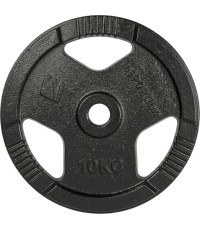 Ketaus svorio diskas inSPORTline Hamerton, juodas, 10 kg, 30 mm