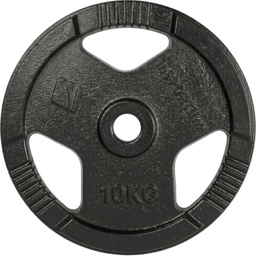 Ketaus svorio diskas inSPORTline Hamerton, juodas, 10 kg, 30 mm