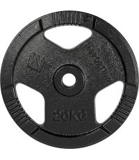 Чугунный диск для штанги inSPORTline Hamerton Black 20 кг, 30 мм
