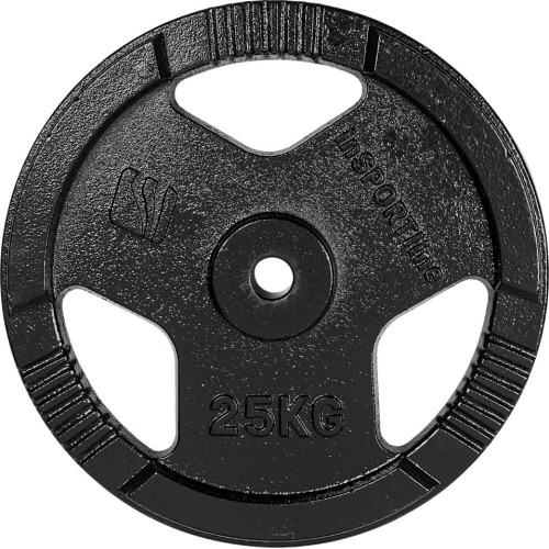 Ketaus svorio diskas inSPORTline Hamerton, juodas, 25 kg, 30 mm