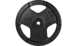 Ketaus svorio diskas inSPORTline Hamerton, juodas, 25 kg, 30 mm