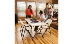 Sulankstomas stalas Lifetime Tyrell, baltas