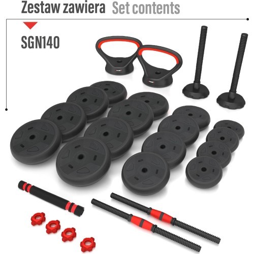 SGN140 Pro Set 6 viename svorių rinkinys, 2 dalys, 40 kg HMS