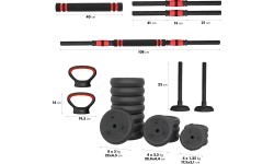 Набор отягощений SGN140 Pro Set 6 в 1, 2 части, 40 кг HMS