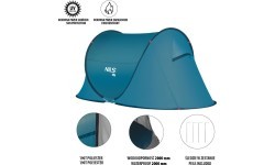 Savaime išsiskleidžianti kempingo palapinė NC3743 New Color NILS Camp