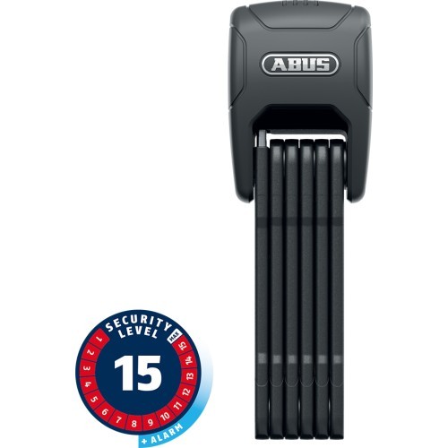 Spyna ABUS BORDO GRANIT™ 6500KA // su signalizacija, sulankstoma, 90 cm (juoda)