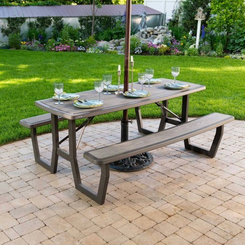 Picnic Table Lifetime Rough-Cut, Foldble