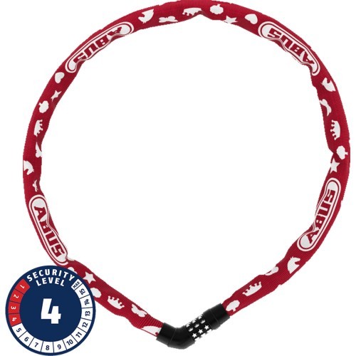 ABUS Steel-O-Chain™ 4804C/75 Red Symbols bike lock, chain, 75 cm (red)