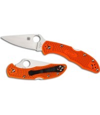 Folding Knife Spyderco C11FPOR Delica 4, Flat Ground, Orange